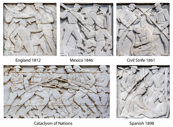 Stone reliefs of Ohio and American war on west pylon