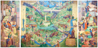 Mural in south hearing room with modern transporation in 1933.